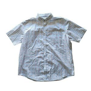 Croft & Barrow Button Up Short Sleeve SZ XXL, Blue, Gray, White,  Easy Care